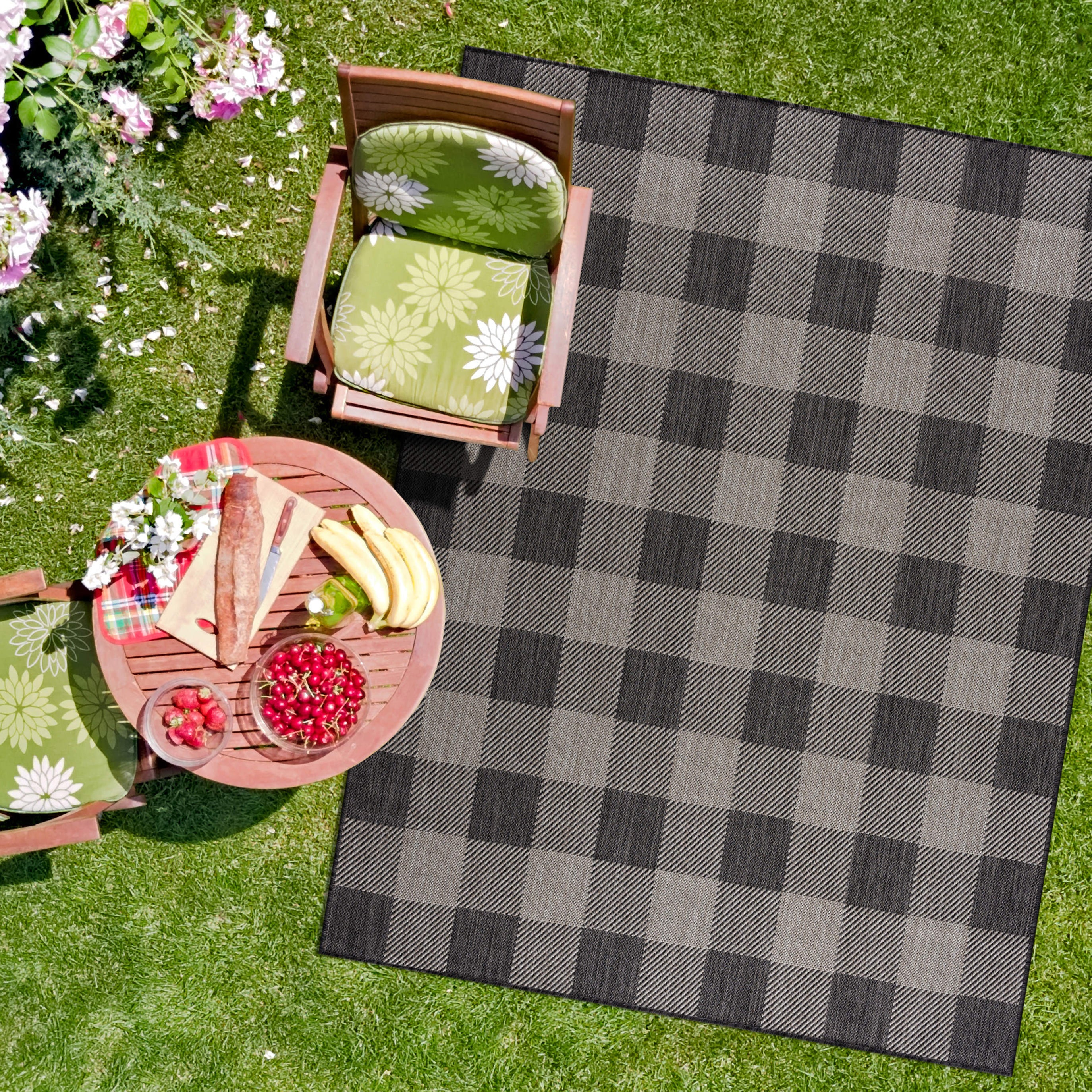 Buffalo Outdoor Rugs Dark Grey